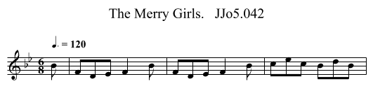Merry Girls.   JJo5.042, The - staff notation