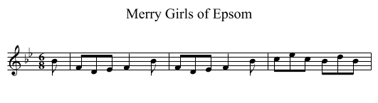 Merry Girls of Epsom - staff notation