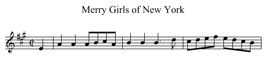 Merry Girls of New York - staff notation