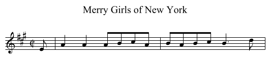 Merry Girls of New York - staff notation