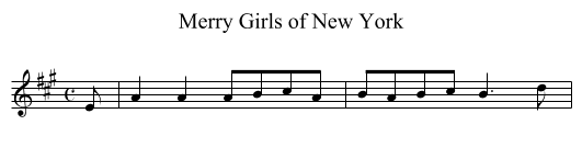 Merry Girls of New York - staff notation