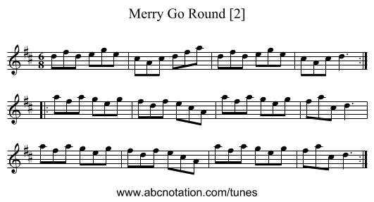 Merry Go Round [2] - staff notation