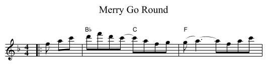 Merry Go Round - staff notation