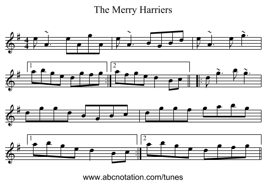 Merry Harriers, The - staff notation