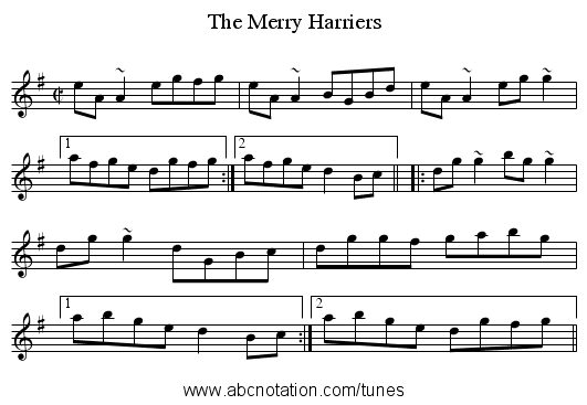 Merry Harriers, The - staff notation