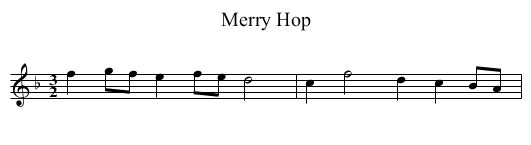 Merry Hop - staff notation