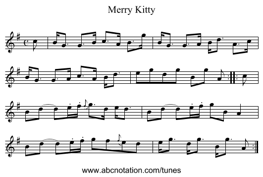 Merry Kitty - staff notation
