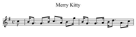 Merry Kitty - staff notation