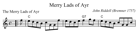 Merry Lads of Ayr - staff notation