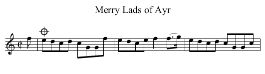 Merry Lads of Ayr - staff notation