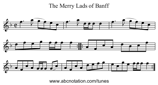 Merry Lads of Banff, The - staff notation