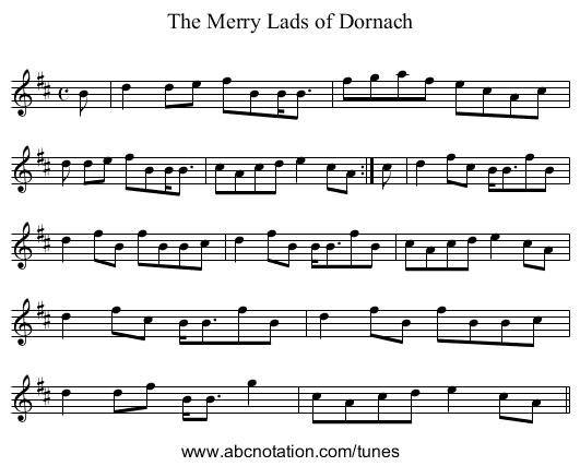Merry Lads of Dornach, The - staff notation