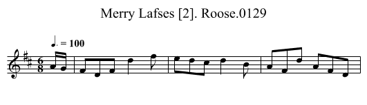 Merry Lafses [2]. Roose.0129 - staff notation