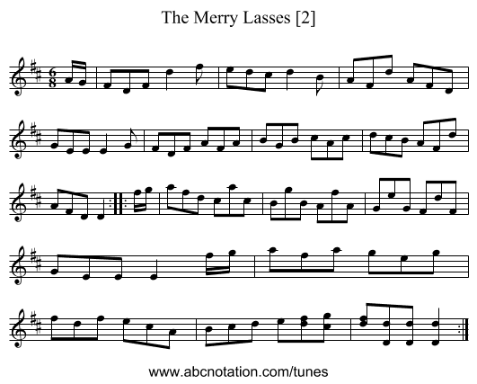 Merry Lasses [2], The - staff notation