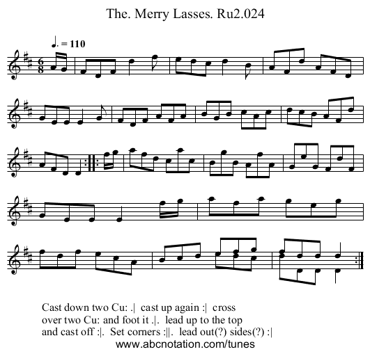 Merry Lasses. Ru2.024, The. - staff notation