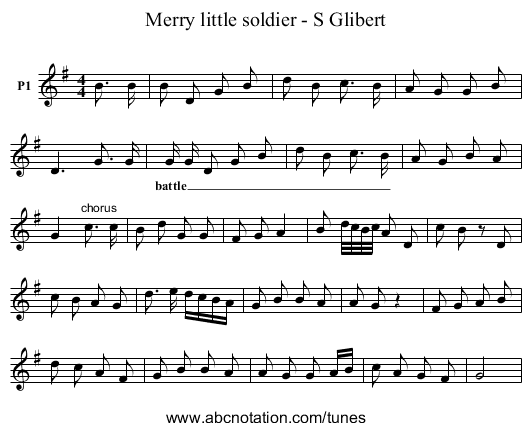 Merry little soldier - S Glibert - staff notation