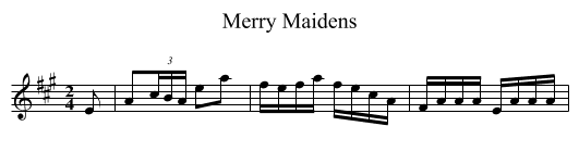 Merry Maidens - staff notation