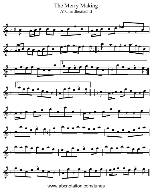 Merry Making, The - staff notation