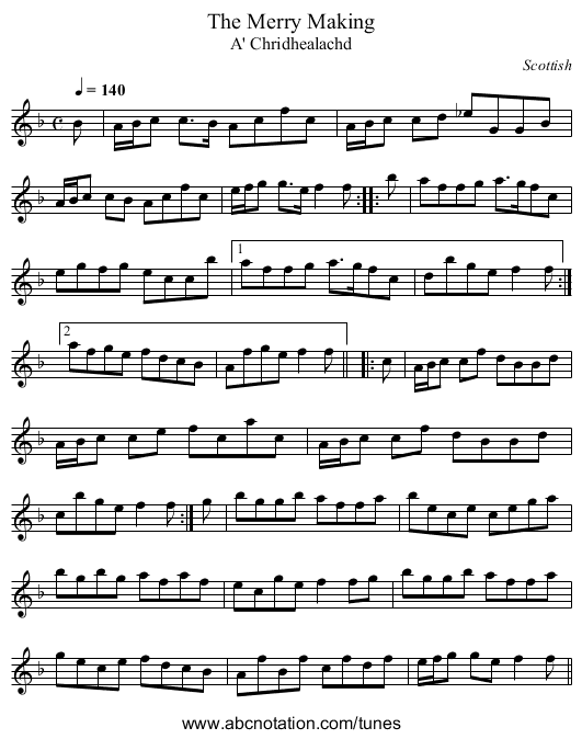 Merry Making, The - staff notation