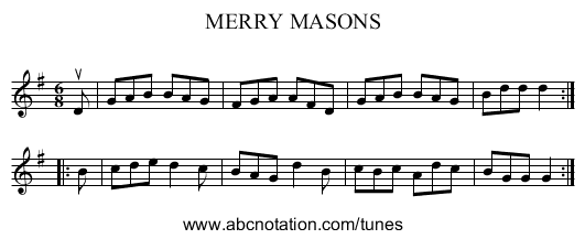 MERRY MASONS - staff notation
