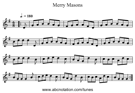 Merry Masons - staff notation