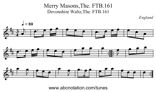 Merry Masons,The. FTB.161 - staff notation