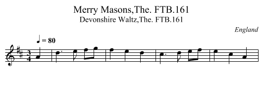 Merry Masons,The. FTB.161 - staff notation