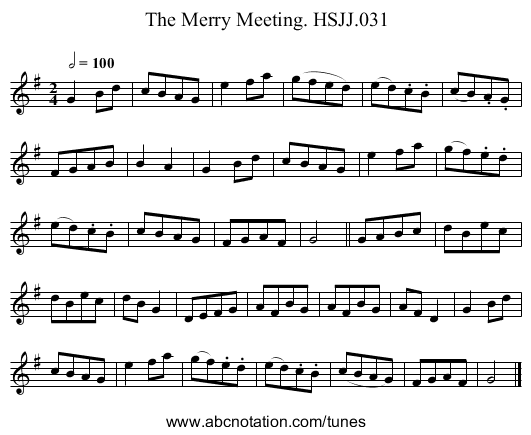 Merry Meeting. HSJJ.031, The - staff notation