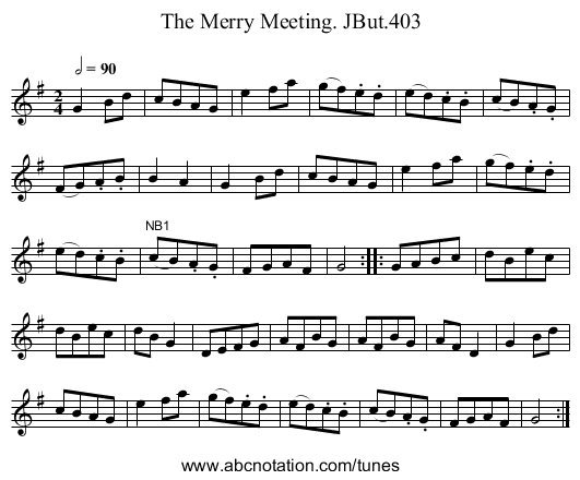 Merry Meeting. JBut.403, The - staff notation