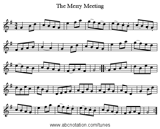 Merry Meeting, The - staff notation