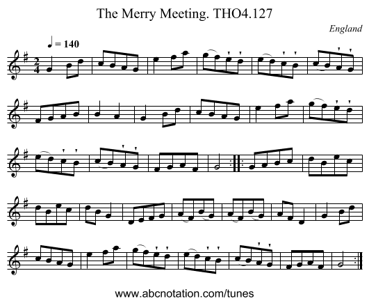 Merry Meeting. THO4.127, The - staff notation