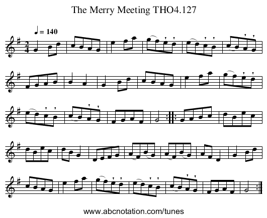 Merry Meeting THO4.127, The - staff notation