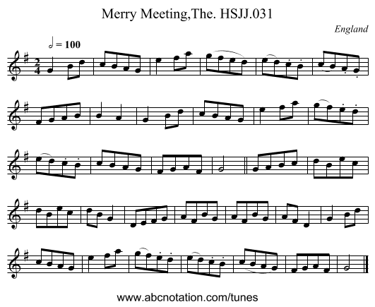 Merry Meeting,The. HSJJ.031 - staff notation
