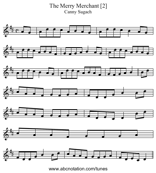 Merry Merchant [2], The - staff notation