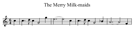 Merry Milk-maids, The - staff notation