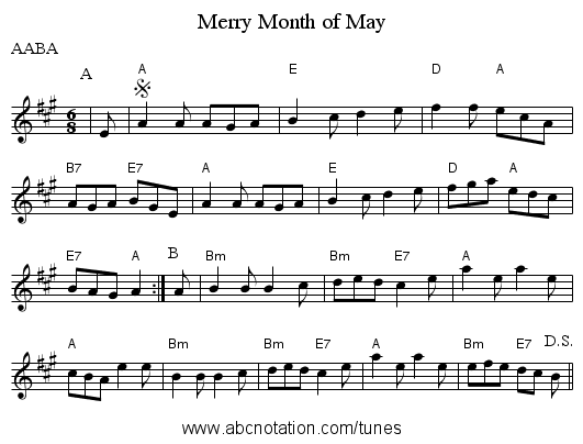 Merry Month of May - staff notation