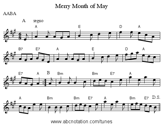 Merry Month of May - staff notation