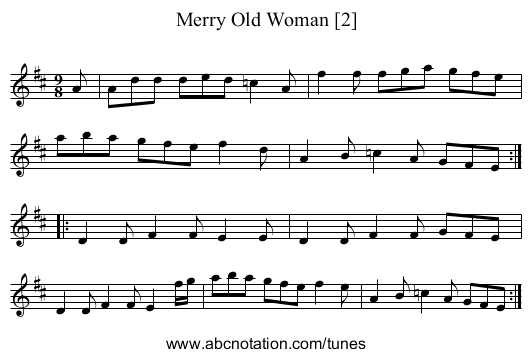 Merry Old Woman [2] - staff notation