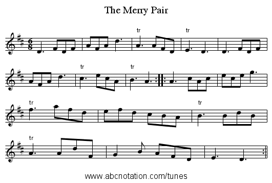 Merry Pair, The - staff notation