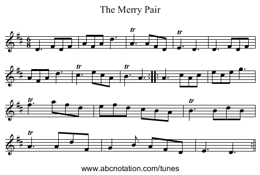 Merry Pair, The - staff notation
