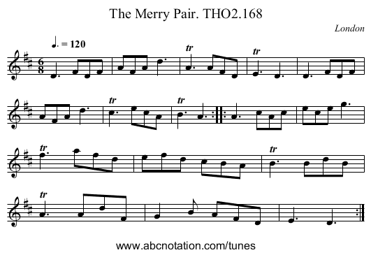Merry Pair. THO2.168, The - staff notation