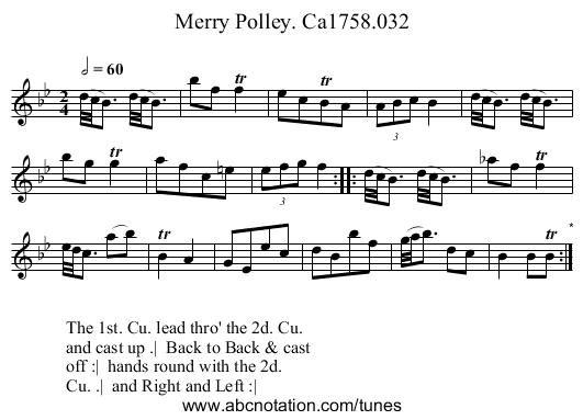 Merry Polley. Ca1758.032 - staff notation
