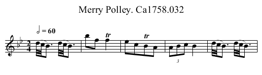 Merry Polley. Ca1758.032 - staff notation