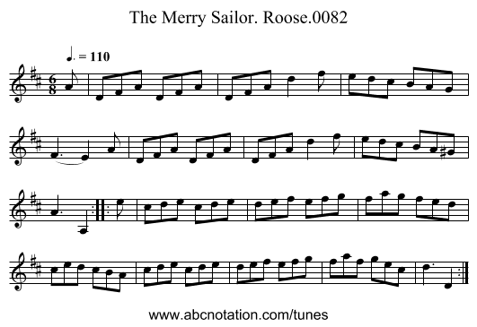Merry Sailor. Roose.0082, The - staff notation