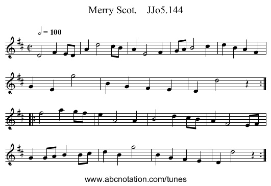 Merry Scot.    JJo5.144 - staff notation