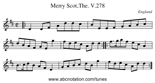 Merry Scot,The. V.278 - staff notation
