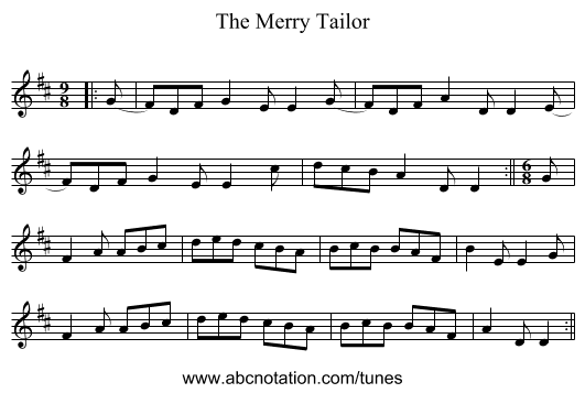 Merry Tailor, The - staff notation