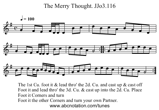 Merry Thought. JJo3.116, The - staff notation
