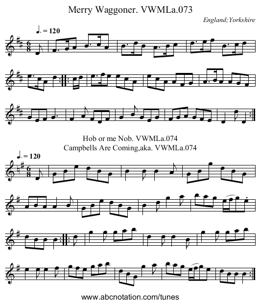 Merry Waggoner. VWMLa.073 - staff notation