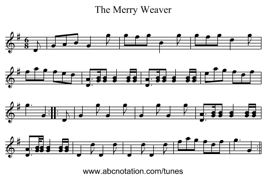 Merry Weaver, The - staff notation